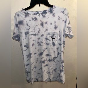 PINK tie dye t shirt with logo